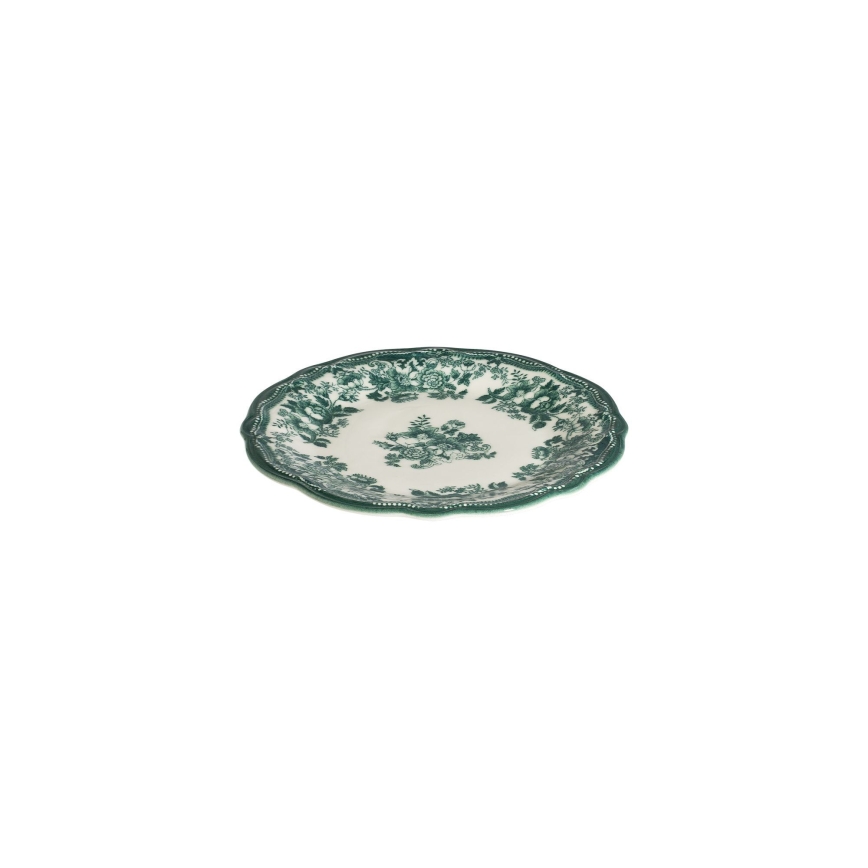 24-dielna jedálenská sada, biela/zelená, porcelán