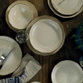 24-dielna jedálenská súprava, béžová, porcelán