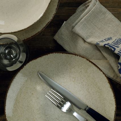 24-dielna jedálenská súprava, béžová, porcelán