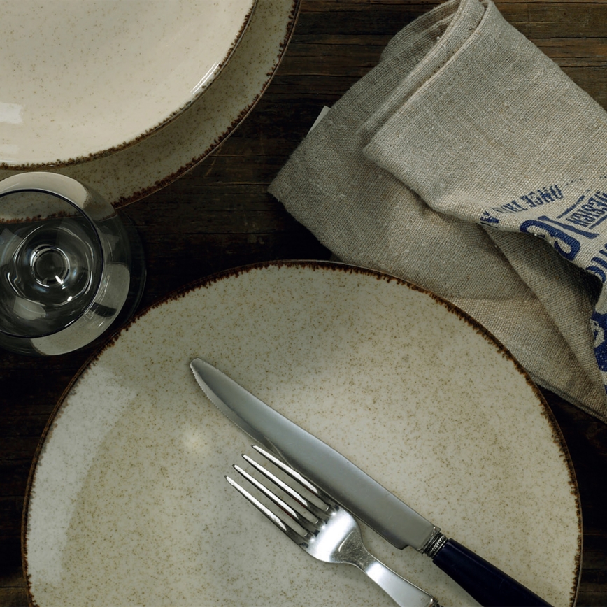 24-dielna jedálenská súprava, béžová, porcelán