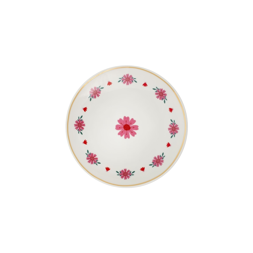 24-dielna jedálenská súprava, biela/červená/zelená, porcelán