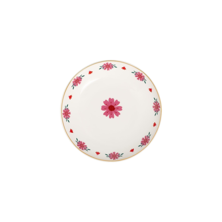 24-dielna jedálenská súprava, biela/červená/zelená, porcelán