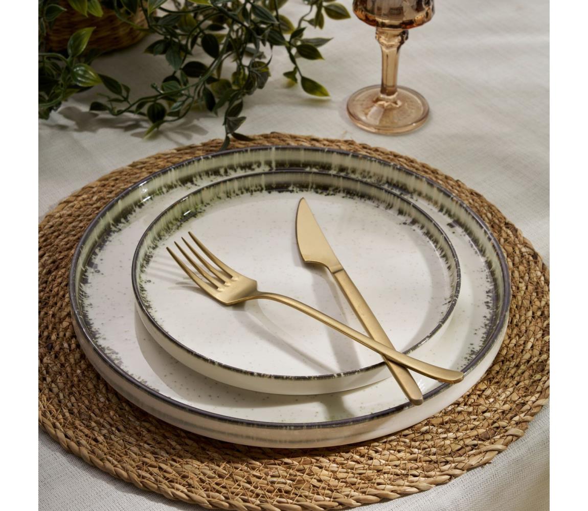 24-dielna jedálenská súprava biela/hnedá/porcelán 520ZNO1107