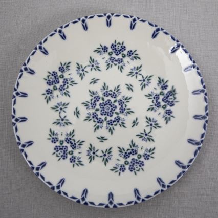 24-dielna jedálenská súprava biela/modrá/porcelán