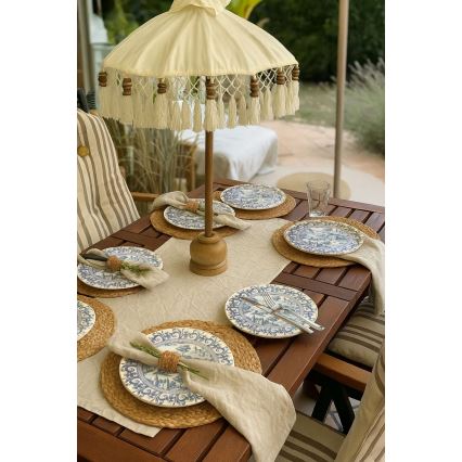 24-dielna jedálenská súprava, biela/modrá, porcelán