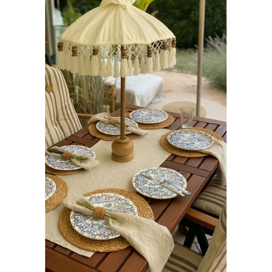 24-dielna jedálenská súprava, biela/modrá, porcelán