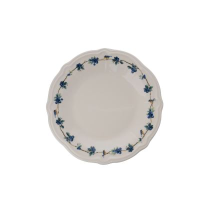 24-dielna jedálenská súprava, biela/modrá, porcelán