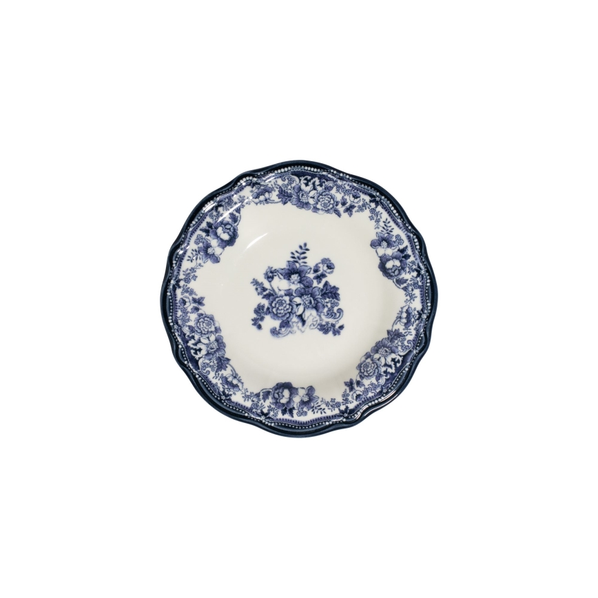 24-dielna jedálenská súprava, biela/modrá, porcelán