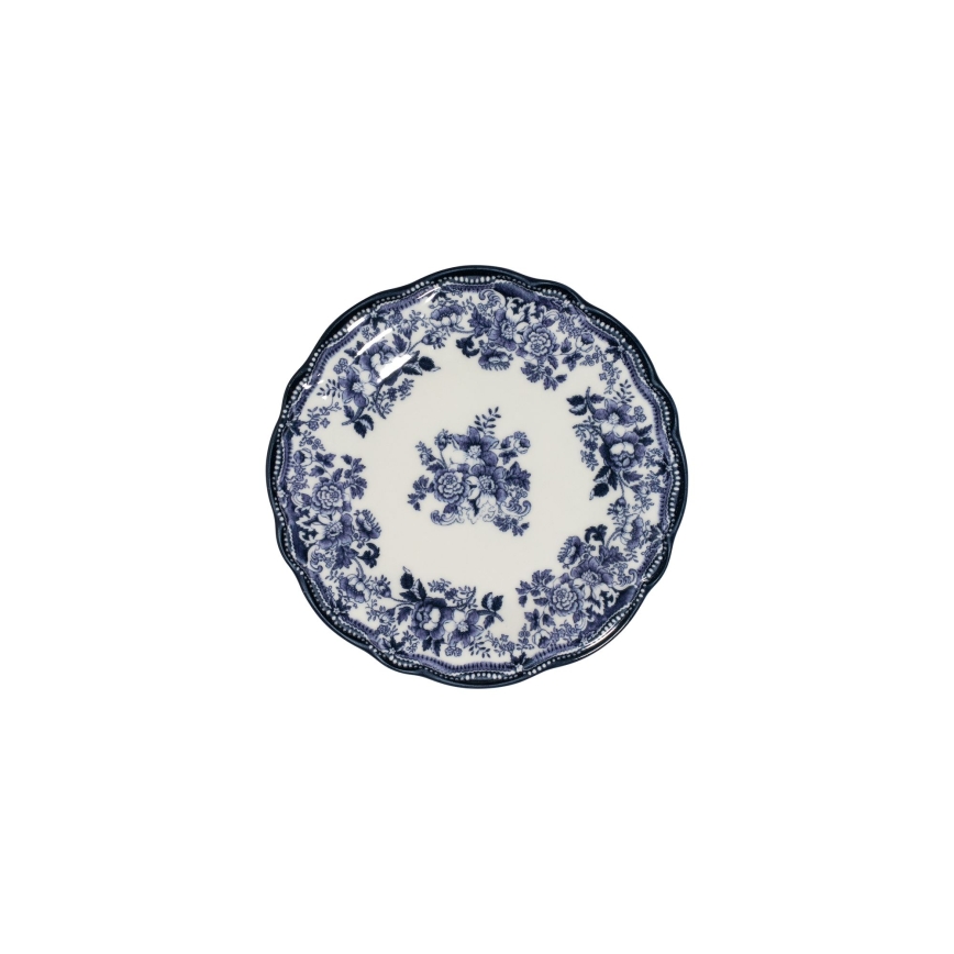 24-dielna jedálenská súprava, biela/modrá, porcelán