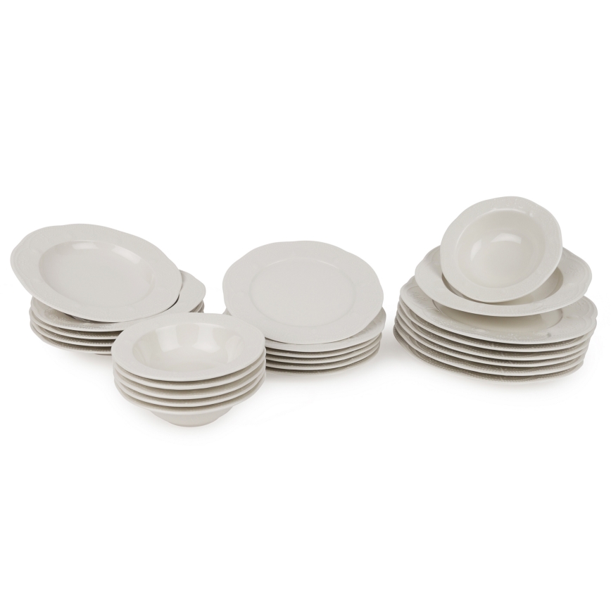 24-dielna jedálenská súprava biela/porcelán