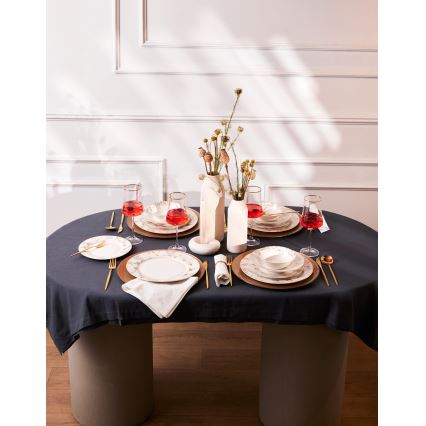 24-dielna jedálenská súprava, biela/šedá, z porcelánu