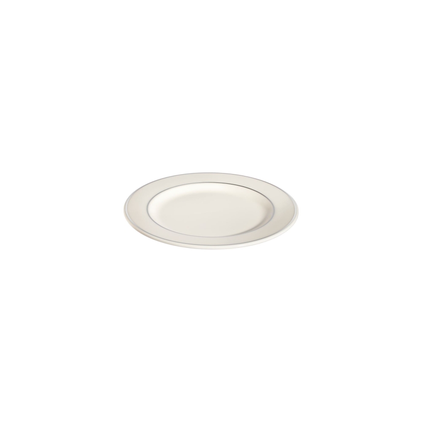 24-dielna jedálenská súprava, biela/strieborná, porcelán