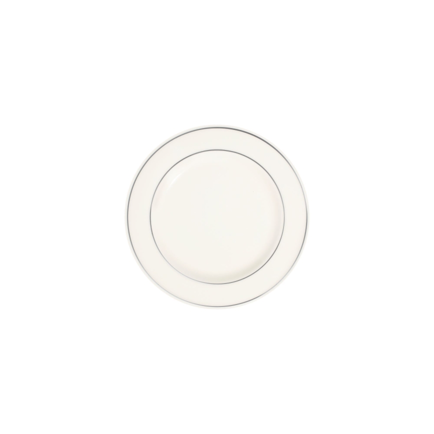 24-dielna jedálenská súprava, biela/strieborná, porcelán