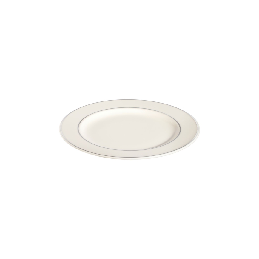 24-dielna jedálenská súprava, biela/strieborná, porcelán