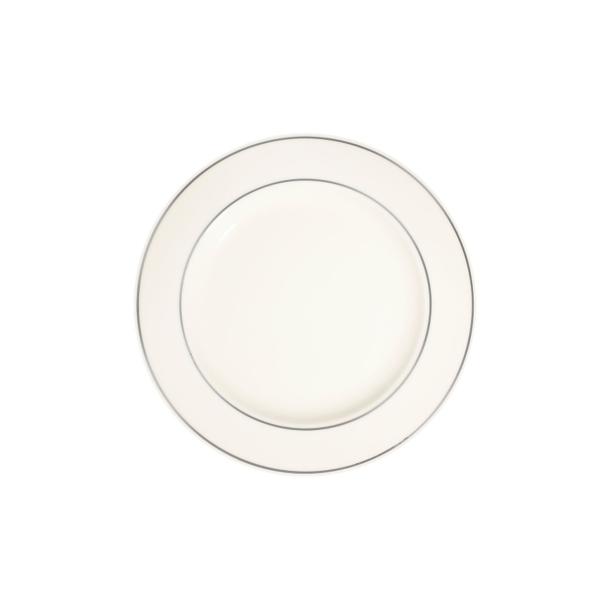 24-dielna jedálenská súprava, biela/strieborná, porcelán