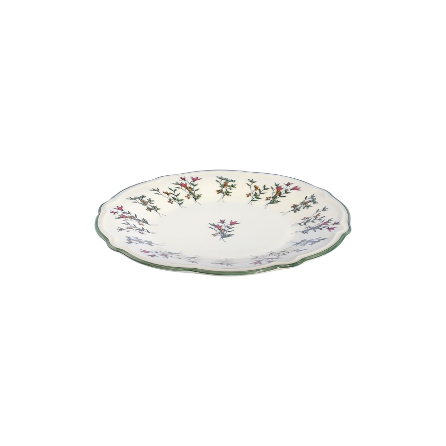 24-dielna jedálenská súprava, biela/zelená/červená, porcelánová