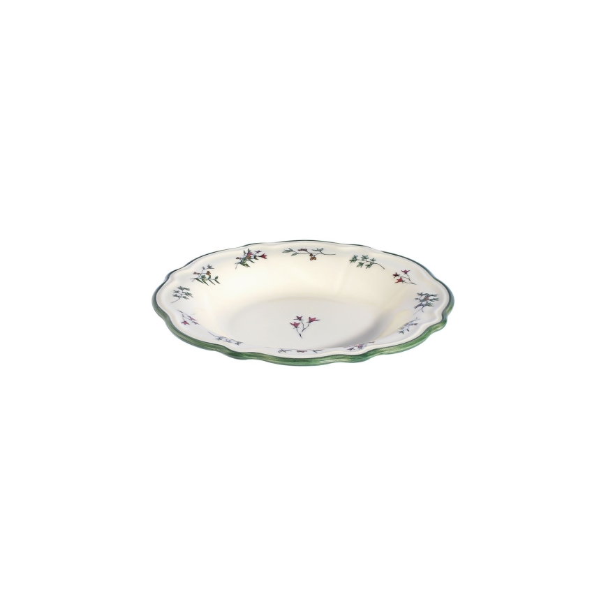 24-dielna jedálenská súprava, biela/zelená/červená, porcelánová