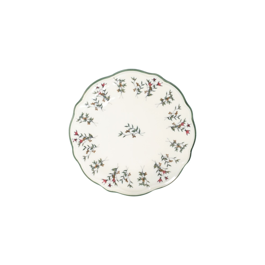 24-dielna jedálenská súprava, biela/zelená/červená, porcelánová