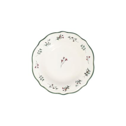 24-dielna jedálenská súprava, biela/zelená/červená, porcelánová