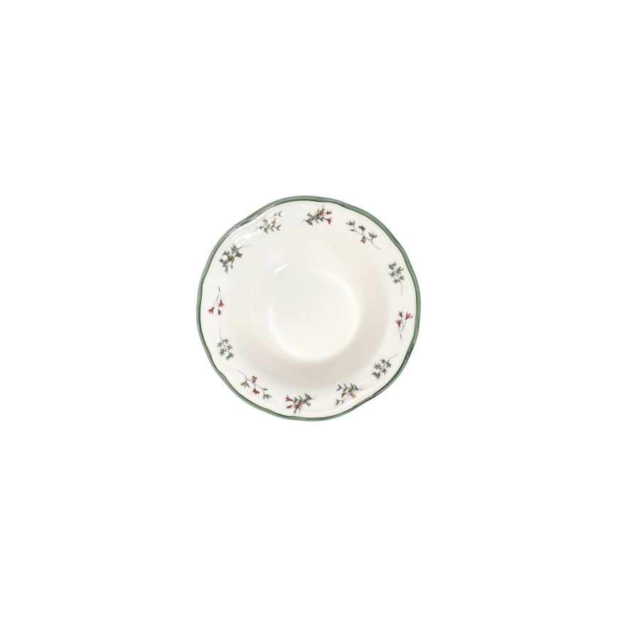 24-dielna jedálenská súprava, biela/zelená/červená, porcelánová