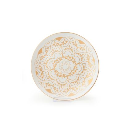 24-dielna jedálenská súprava, biela/zlatá, keramika