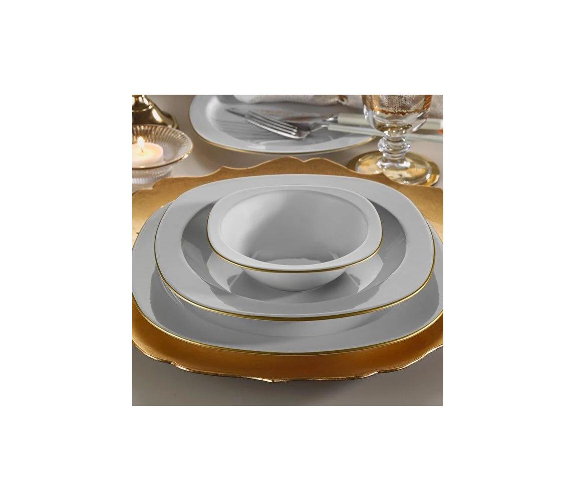 24-dielna jedálenská súprava biela/zlatá/porcelán 710KTP4556