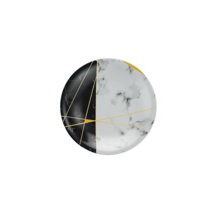 24-dielna jedálenská súprava, čierna/biela/zlatá, porcelán