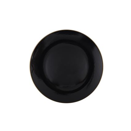 24-dielna jedálenská súprava, čierna/zlatá, kamenina