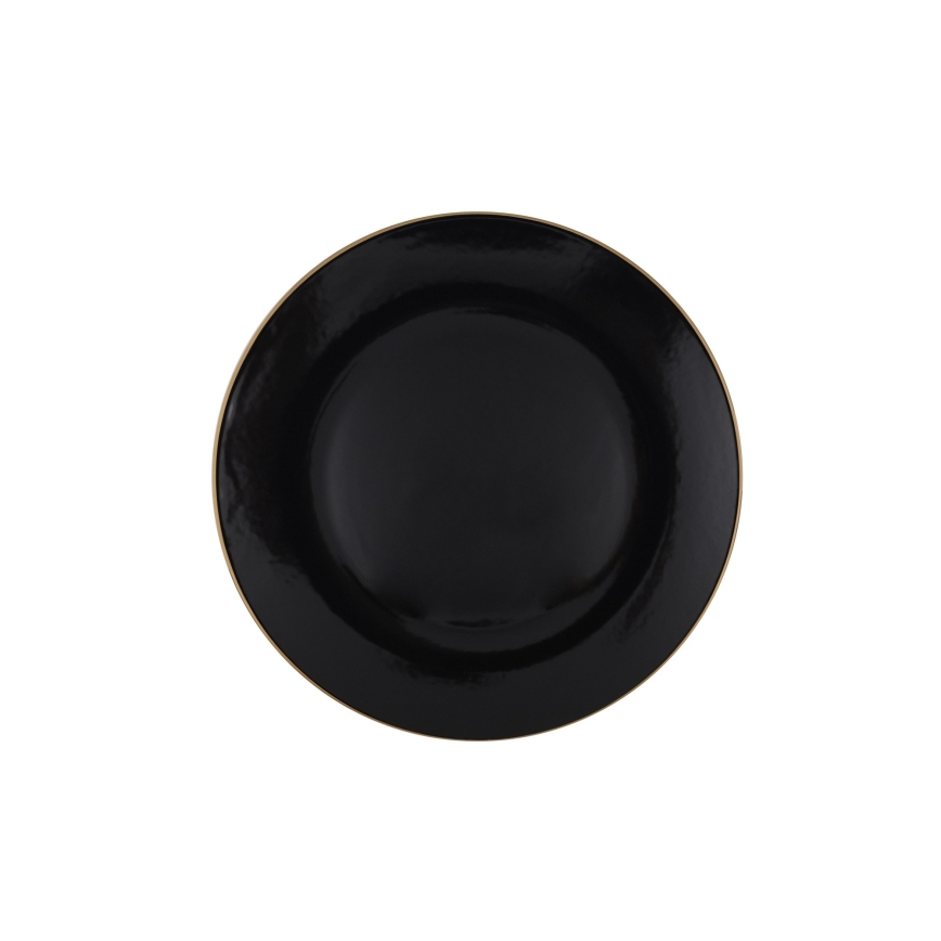 24-dielna jedálenská súprava, čierna/zlatá, kamenina