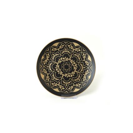 24-dielna jedálenská súprava, čierna/zlatá, keramika