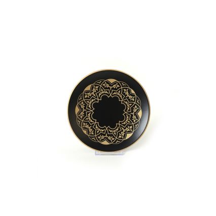 24-dielna jedálenská súprava, čierna/zlatá, keramika