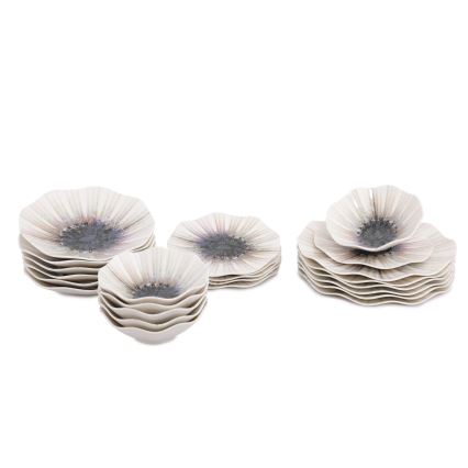 24-dielna jedálenská súprava hnedá/porcelán