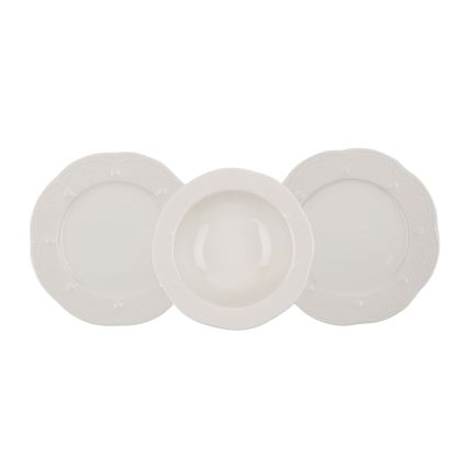 24-dielna jedálenská súprava, krémová/porcelán