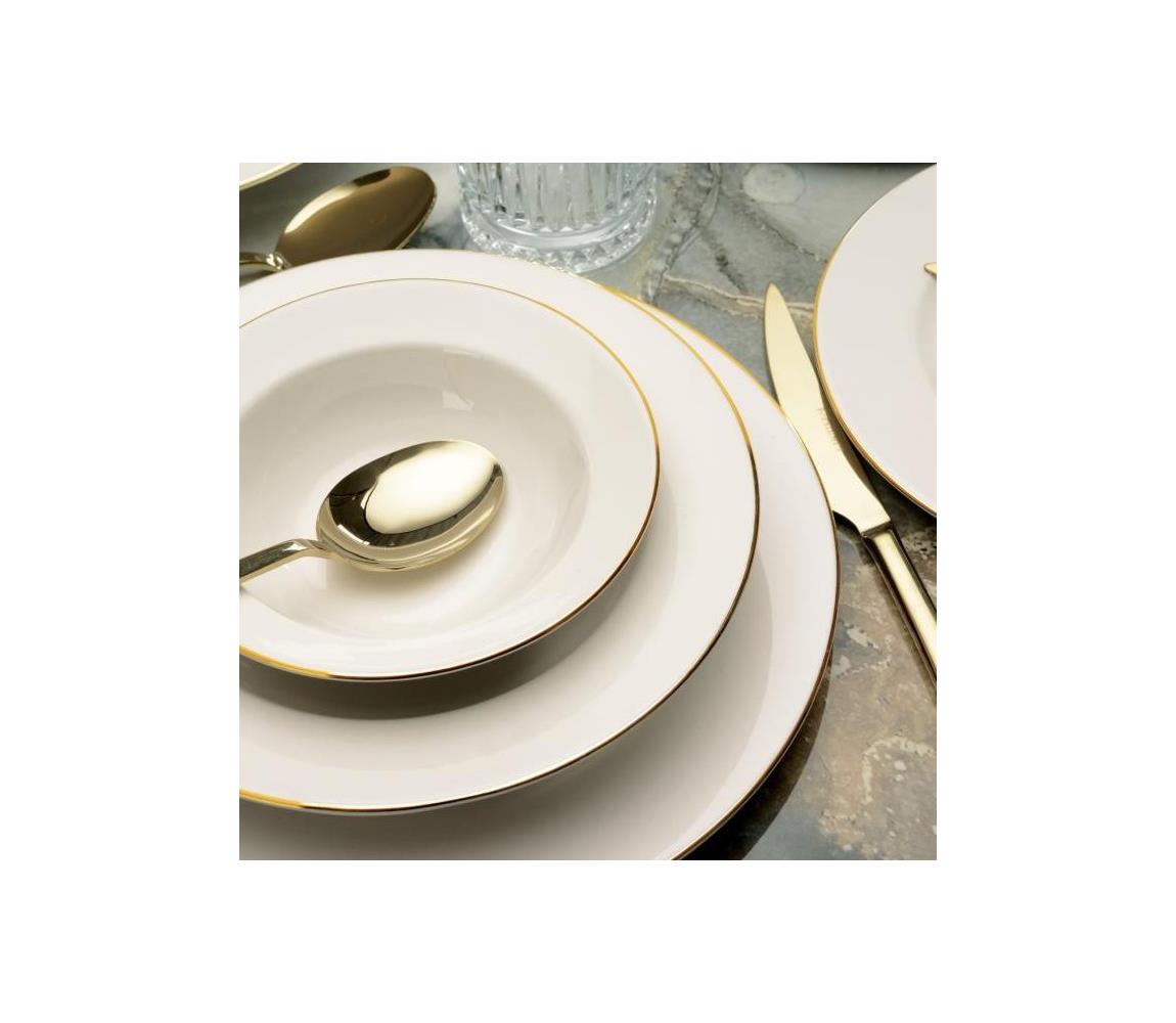 24-dielna jedálenská súprava krémová/zlatá/porcelán 973BRS3168