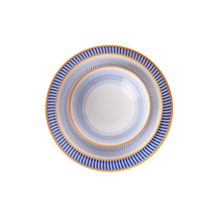 24-dielna jedálenská súprava modrá/oranžová/porcelán