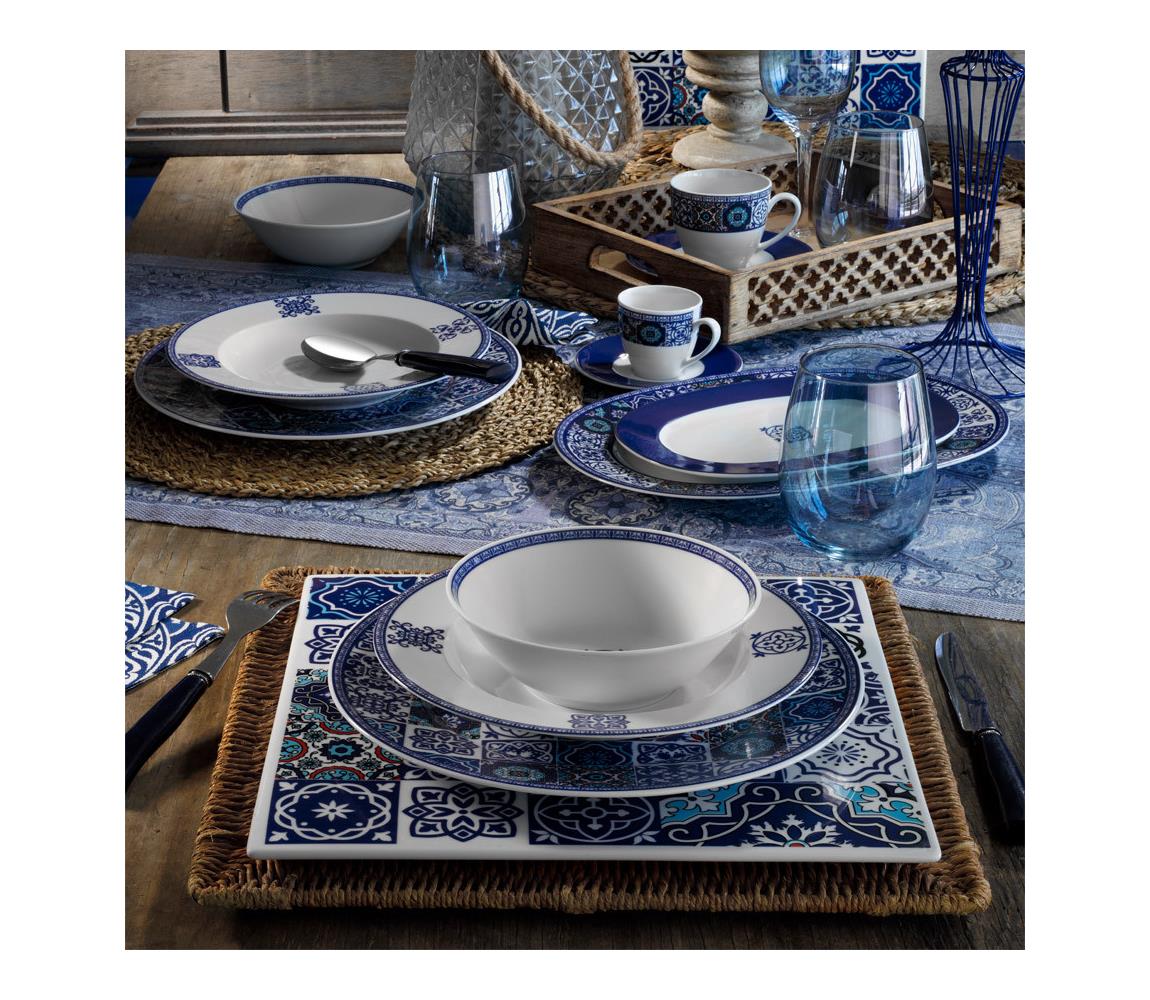 24-dielna jedálenská súprava, modrá, porcelán 710KTP2711