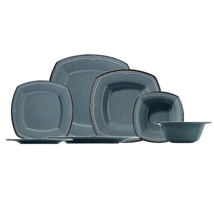 24-dielna jedálenská súprava, modrá/porcelán