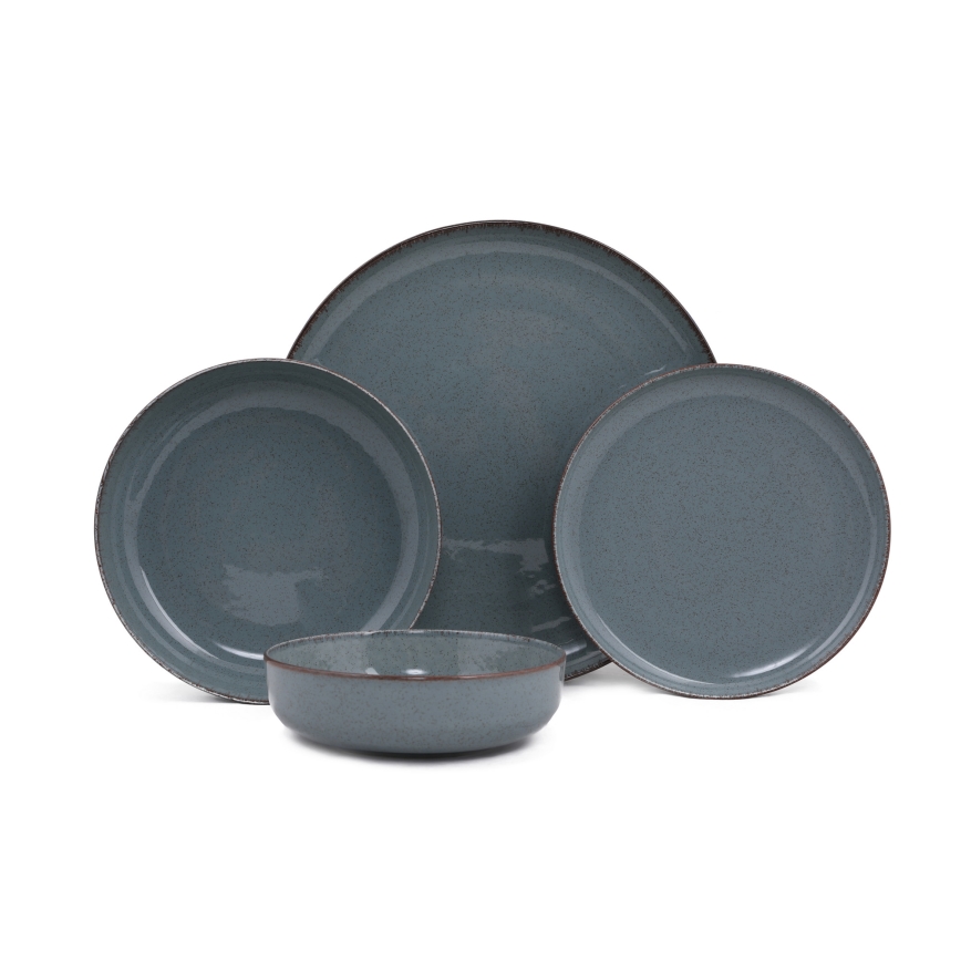 24-dielna jedálenská súprava, modrá, porcelán