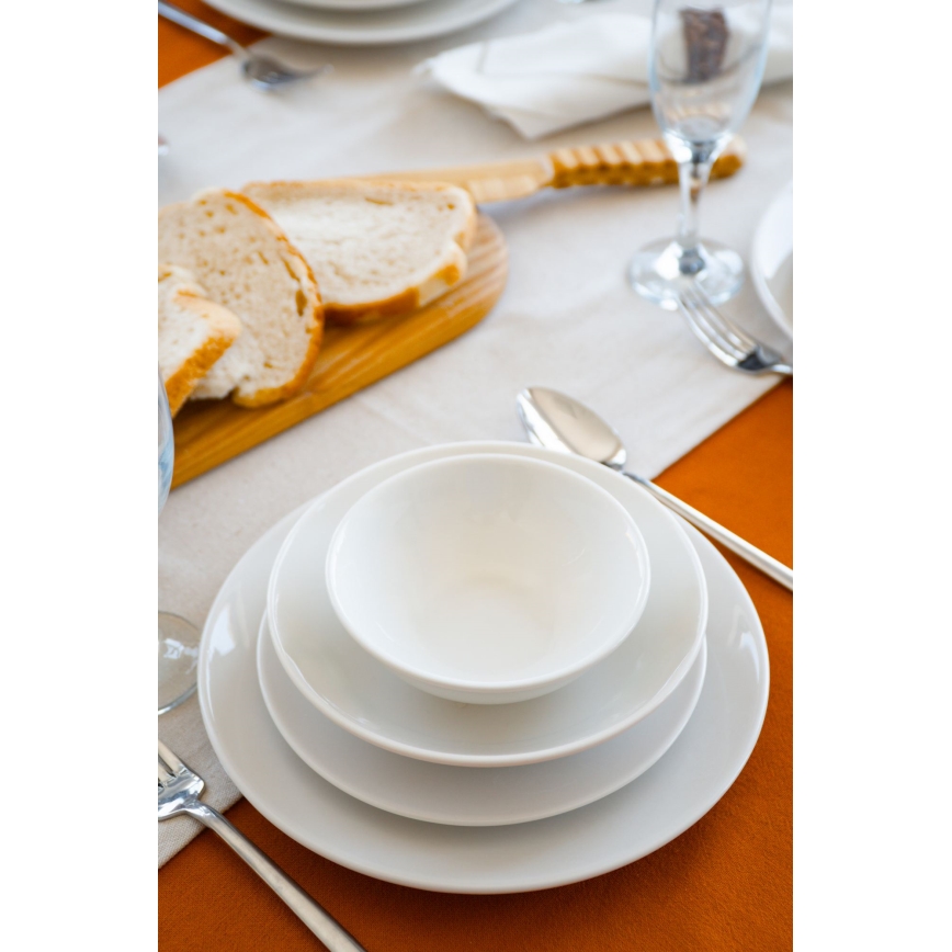 24-dielna jedálenská súprava z bieleho porcelánu