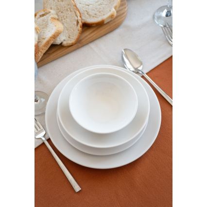 24-dielna jedálenská súprava z bieleho porcelánu