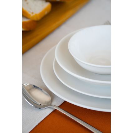 24-dielna jedálenská súprava z bieleho porcelánu