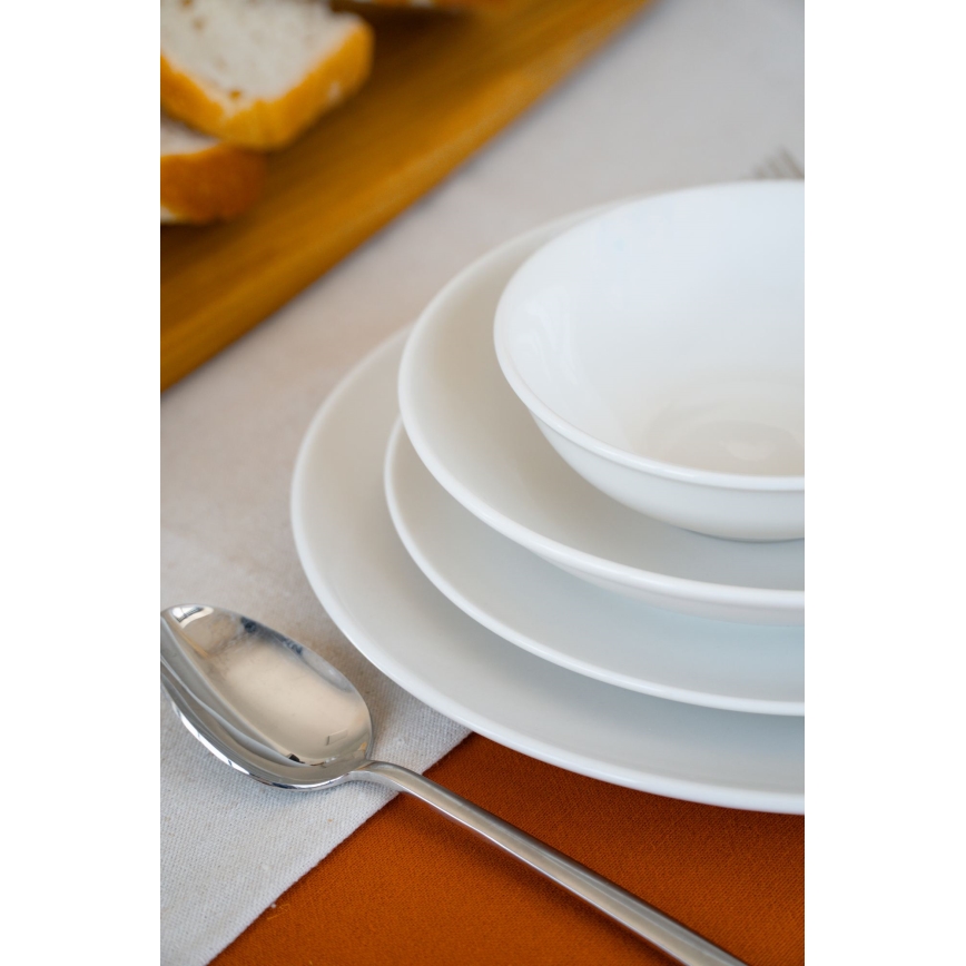 24-dielna jedálenská súprava z bieleho porcelánu