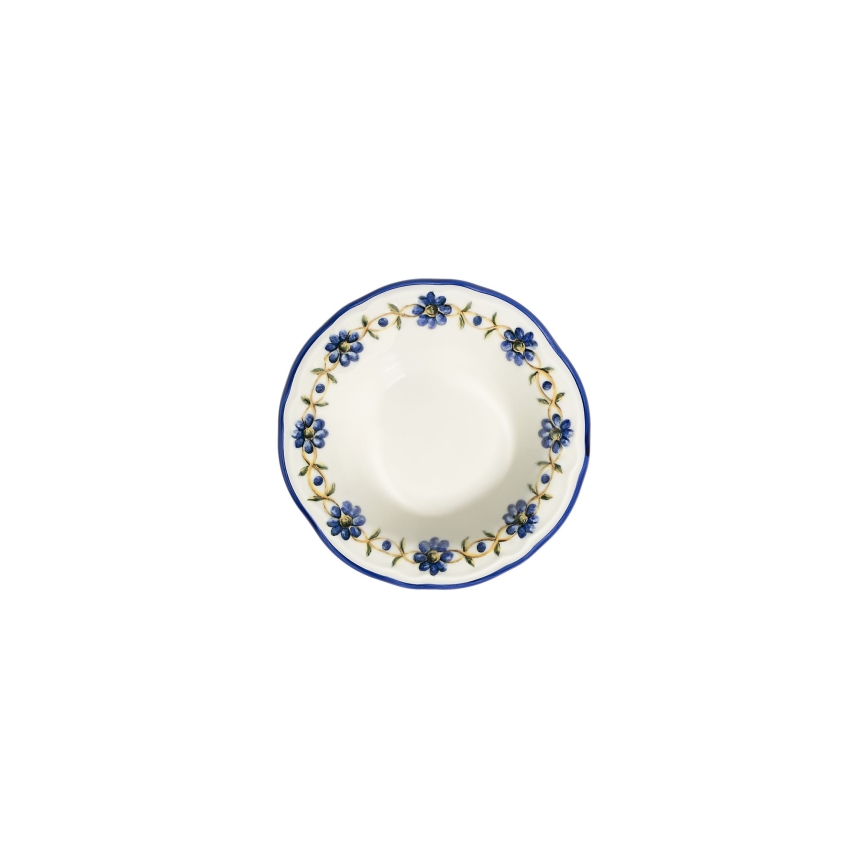 24-dielna jedálenská súprava z porcelánu, biela/modrá/žltá