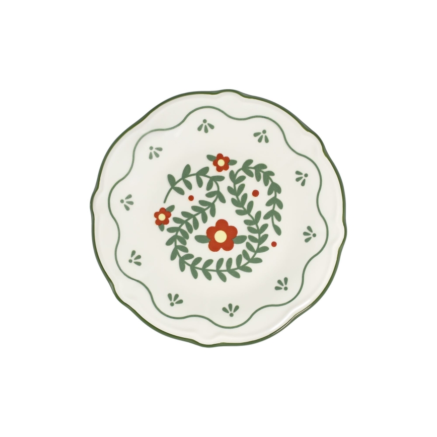 24-dielna pestrofarebná jedálenská sada z porcelánu