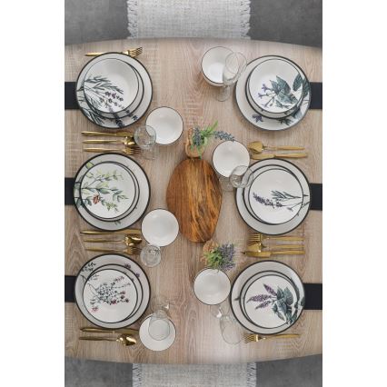 24-dielna pestrofarebná jedálenská súprava z kameniny