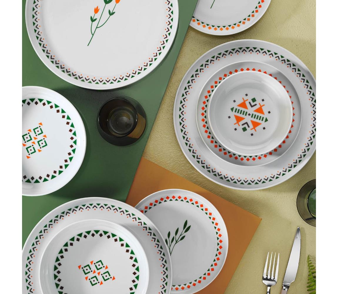 24-dielna pestrofarebná jedálenská súprava z porcelánu 710KTP3508