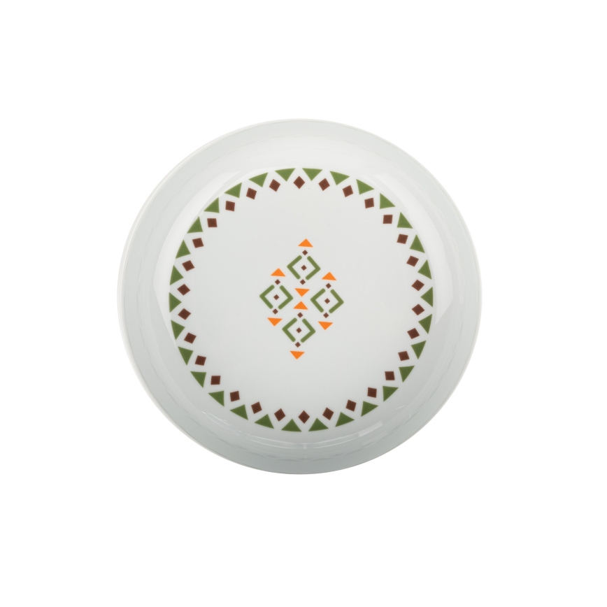 24-dielna pestrofarebná jedálenská súprava z porcelánu