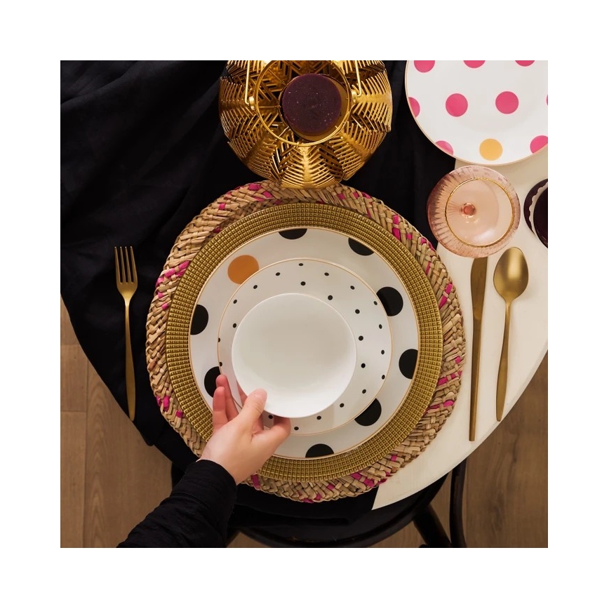 24-dielna pestrofarebná jedálenská súprava z porcelánu