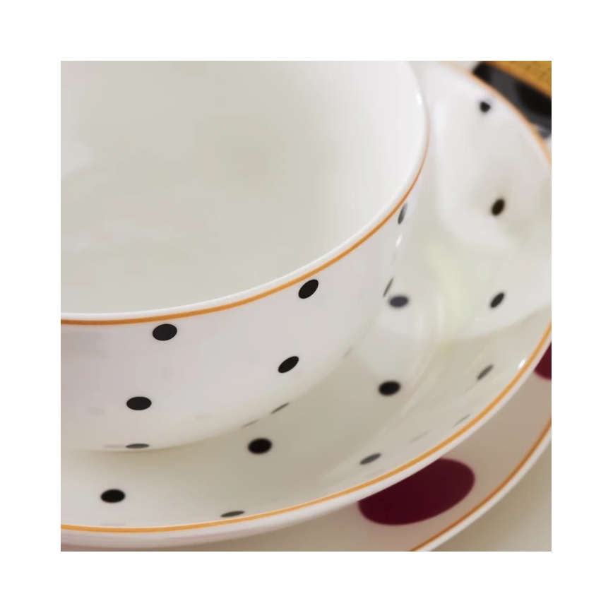 24-dielna pestrofarebná jedálenská súprava z porcelánu