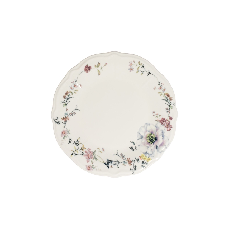 24-dielna pestrofarebná jedálenská súprava z porcelánu